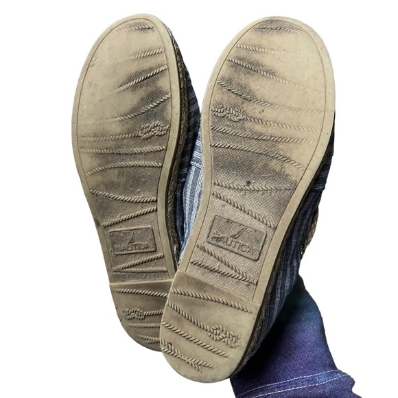 Nautica Rudder Blue Striped Canvas Slip-On Espadrille Flats Women's Size 6 Shoes - Picture 9 of 9